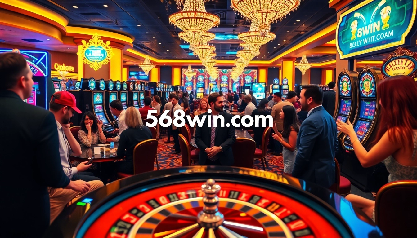 Experience the excitement of casino gaming at 58win com with players strategizing over poker and slots.